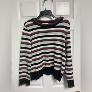 Liz Claiborne Striped Waffle Knit Long Sleeve Ribbed Pullover Sweater Women’s XL